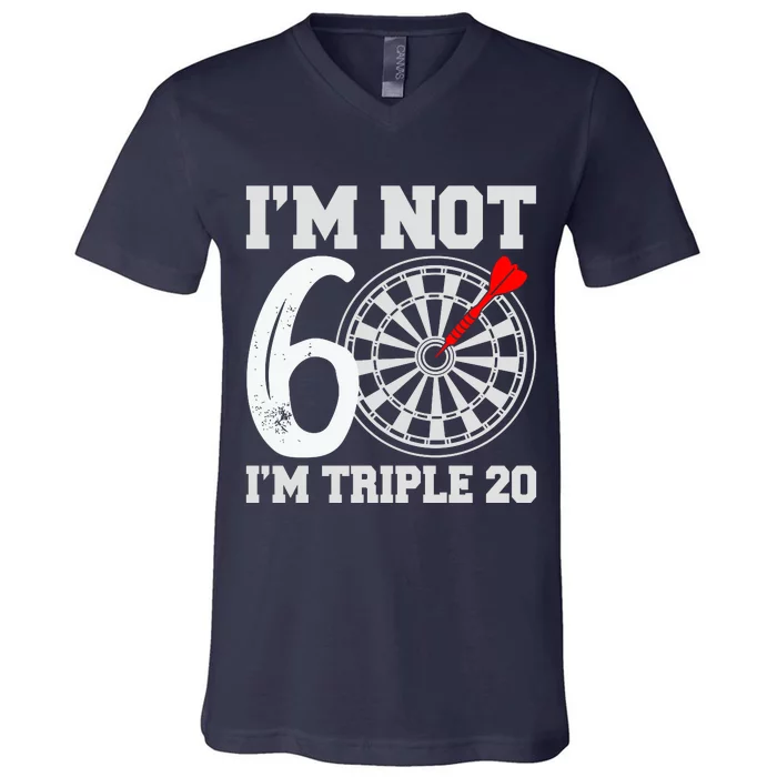 60th Birthday Funny Triple 20 Darts V-Neck T-Shirt