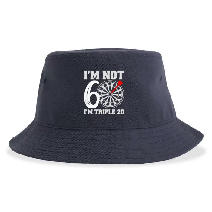 60th Birthday Funny Triple 20 Darts Sustainable Bucket Hat