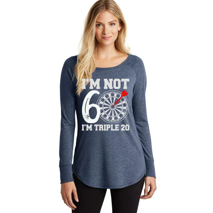 60th Birthday Funny Triple 20 Darts Women's Perfect Tri Tunic Long Sleeve Shirt