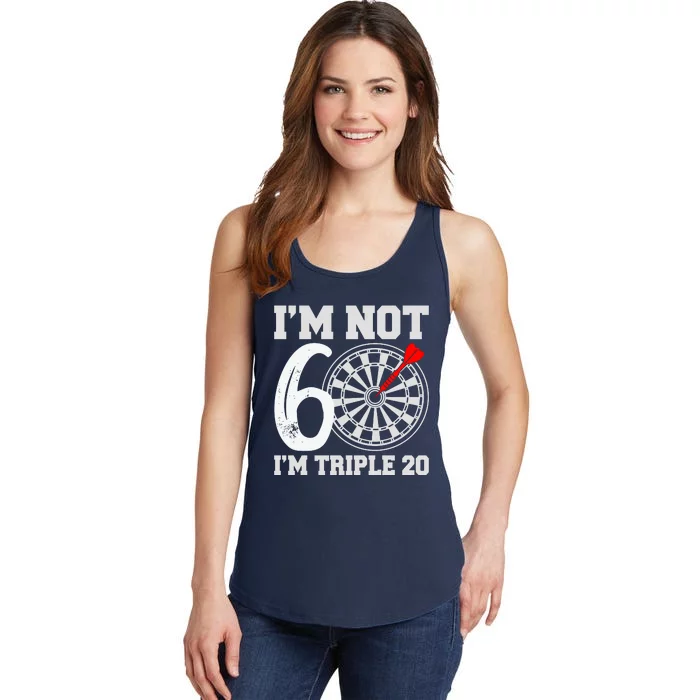 60th Birthday Funny Triple 20 Darts Ladies Essential Tank