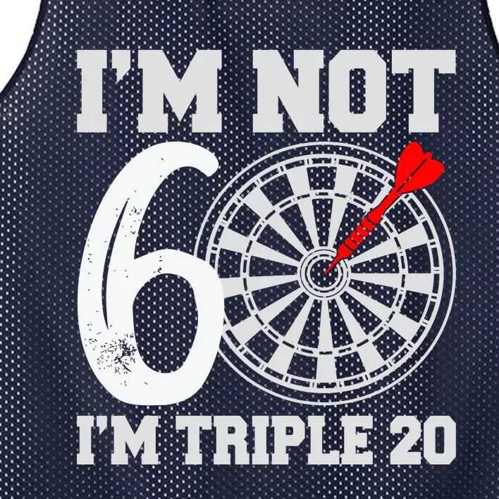 60th Birthday Funny Triple 20 Darts Mesh Reversible Basketball Jersey Tank