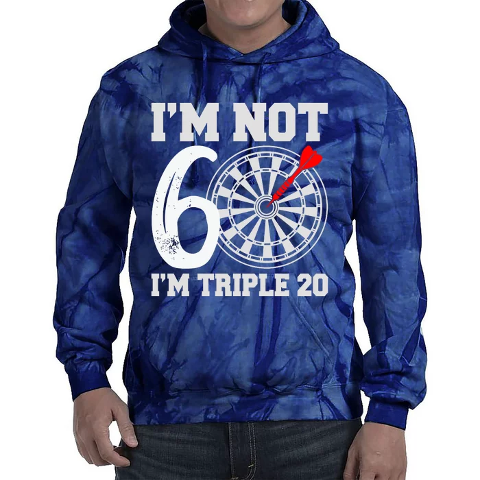 60th Birthday Funny Triple 20 Darts Tie Dye Hoodie