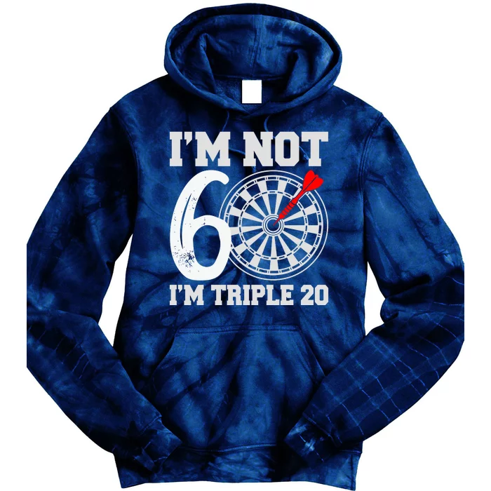 60th Birthday Funny Triple 20 Darts Tie Dye Hoodie