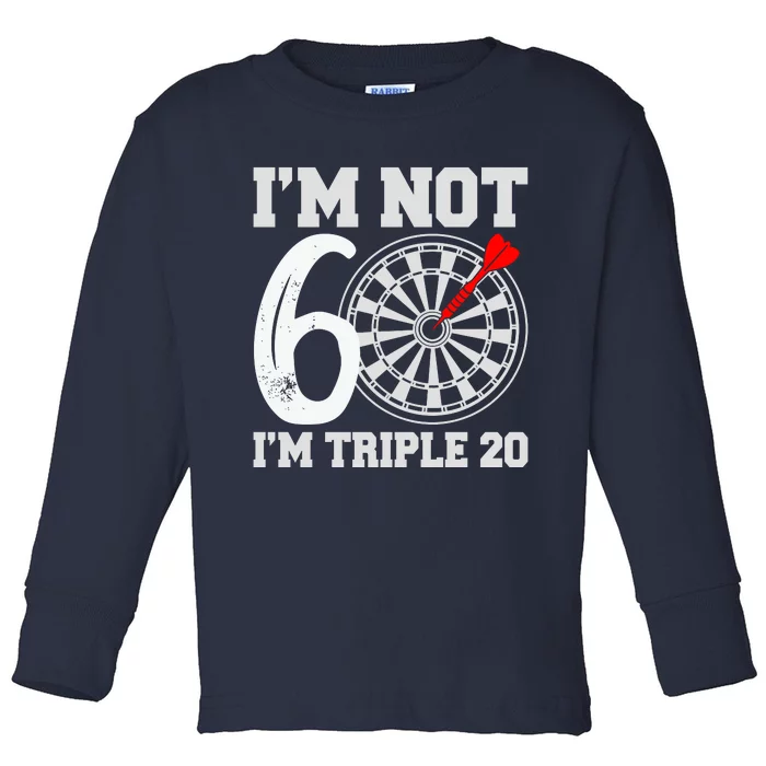 60th Birthday Funny Triple 20 Darts Toddler Long Sleeve Shirt