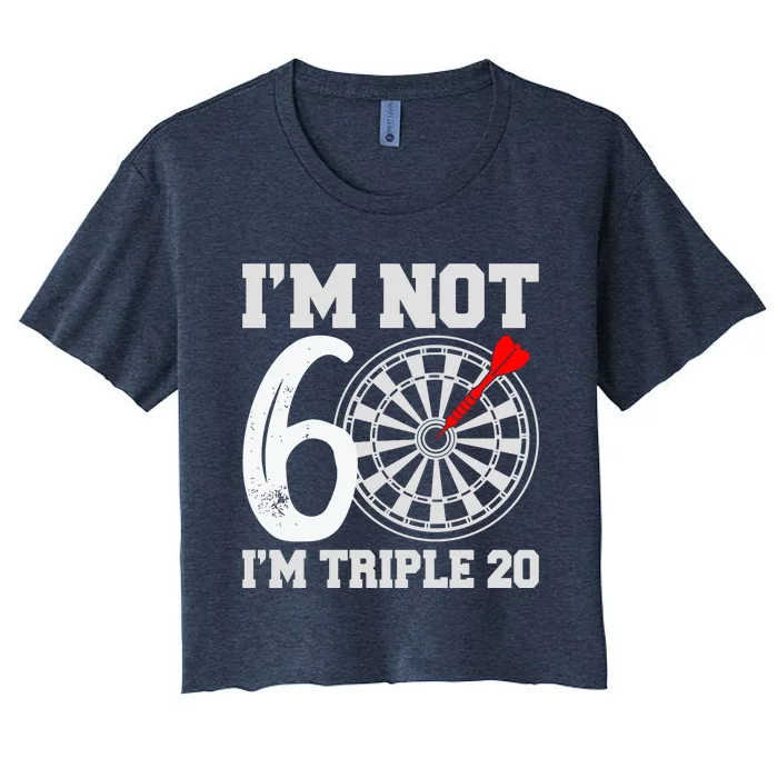 60th Birthday Funny Triple 20 Darts Women's Crop Top Tee