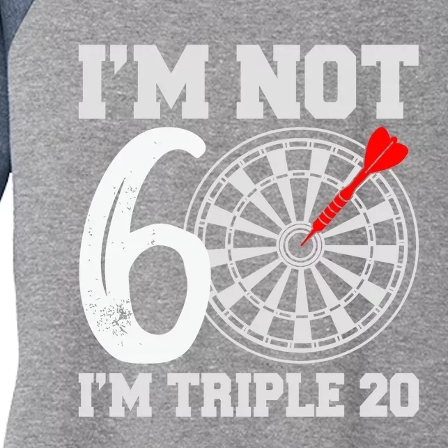 60th Birthday Funny Triple 20 Darts Women's Tri-Blend 3/4-Sleeve Raglan Shirt