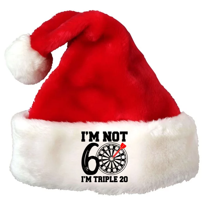 60th Birthday Funny Triple 20 Darts Premium Christmas Santa Hat