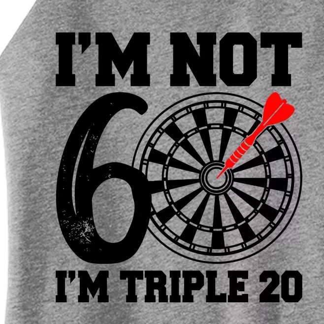 60th Birthday Funny Triple 20 Darts Women’s Perfect Tri Rocker Tank