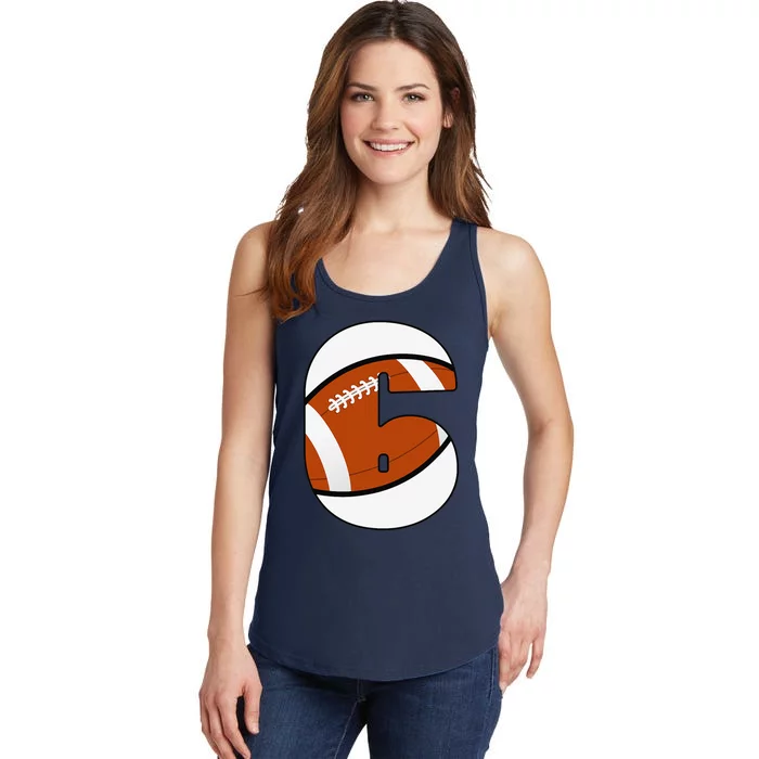 6th Birthday Football Number For 6 Years Old Ladies Essential Tank