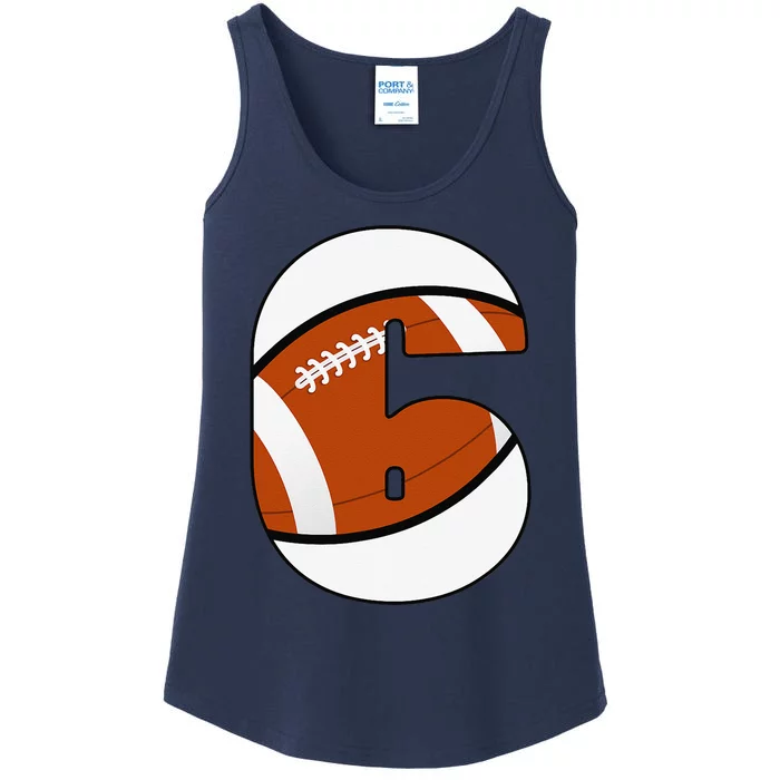 6th Birthday Football Number For 6 Years Old Ladies Essential Tank