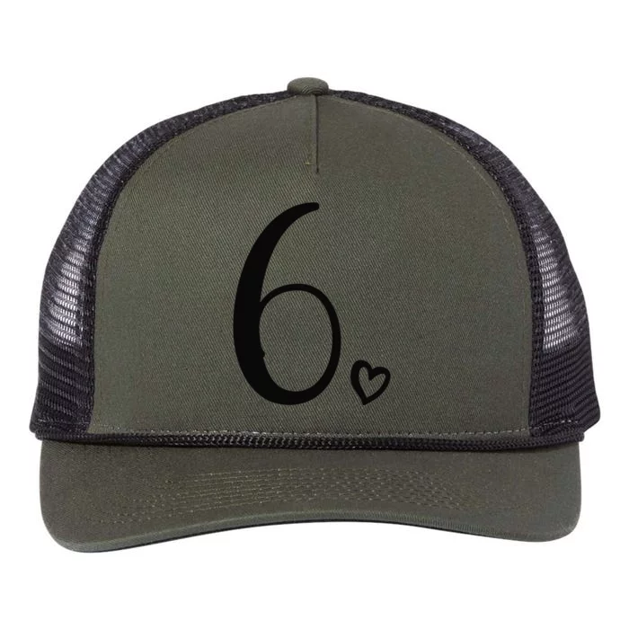 6th Birthday For Six Number 6 Years Old Cute Retro Rope Trucker Hat Cap