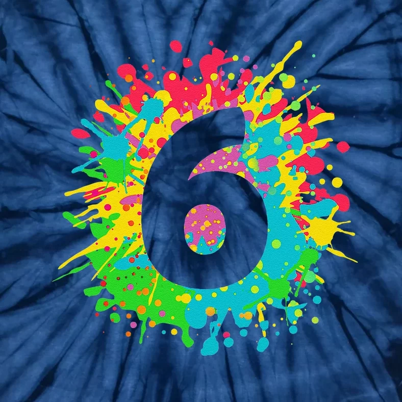 6th Birthday For, Number 6 In Paint Splashes Tie-Dye T-Shirt