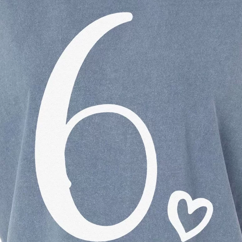 6th Birthday, For, Six, Number 6 Years Old Cute Garment-Dyed Women's Muscle Tee