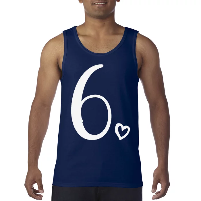 6th Birthday, For, Six, Number 6 Years Old Cute Tank Top