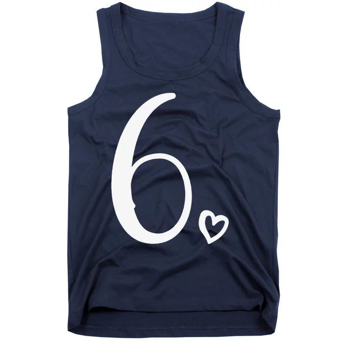 6th Birthday, For, Six, Number 6 Years Old Cute Tank Top