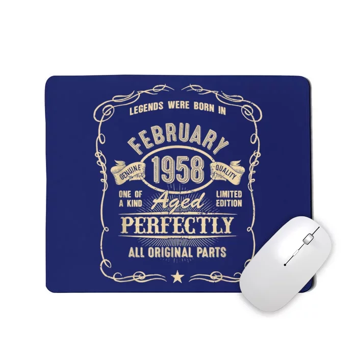 65th Birthday For Legends Born February 1958 65 Yrs Old Mousepad