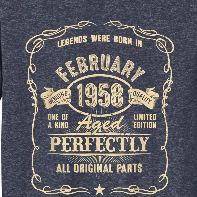 65th Birthday For Legends Born February 1958 65 Yrs Old Sweatshirt