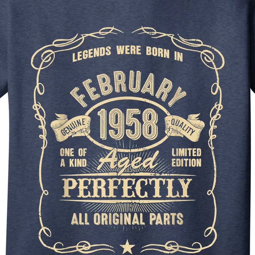 65th Birthday For Legends Born February 1958 65 Yrs Old T-Shirt