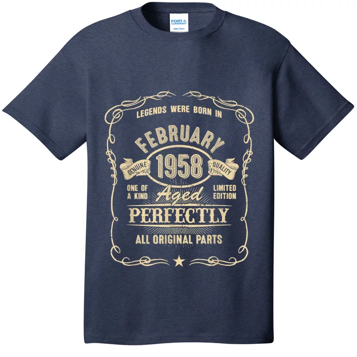 65th Birthday For Legends Born February 1958 65 Yrs Old T-Shirt