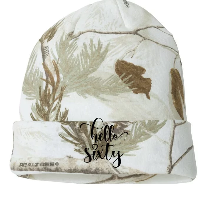 60th Birthday For Women Hello Sixty 60 Years Old Cute Kati - 12in Camo Beanie