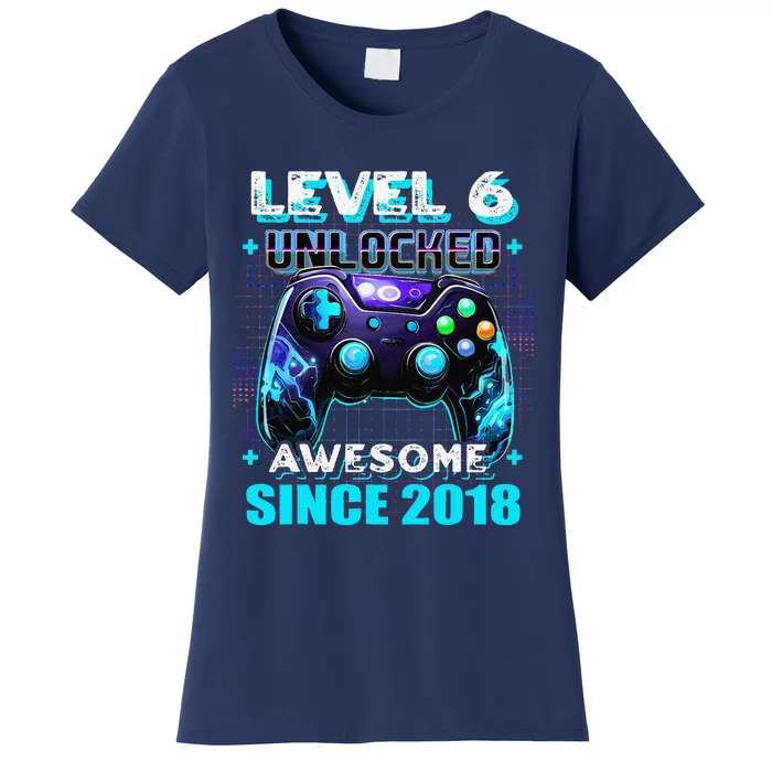 6th Birthday Gamer 6 Year Old Funny Bday Boy Six Son Women's T-Shirt