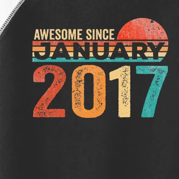 6th Birthday Gift 6 Years Old Awesome Since January 2017 Toddler Fine Jersey T-Shirt