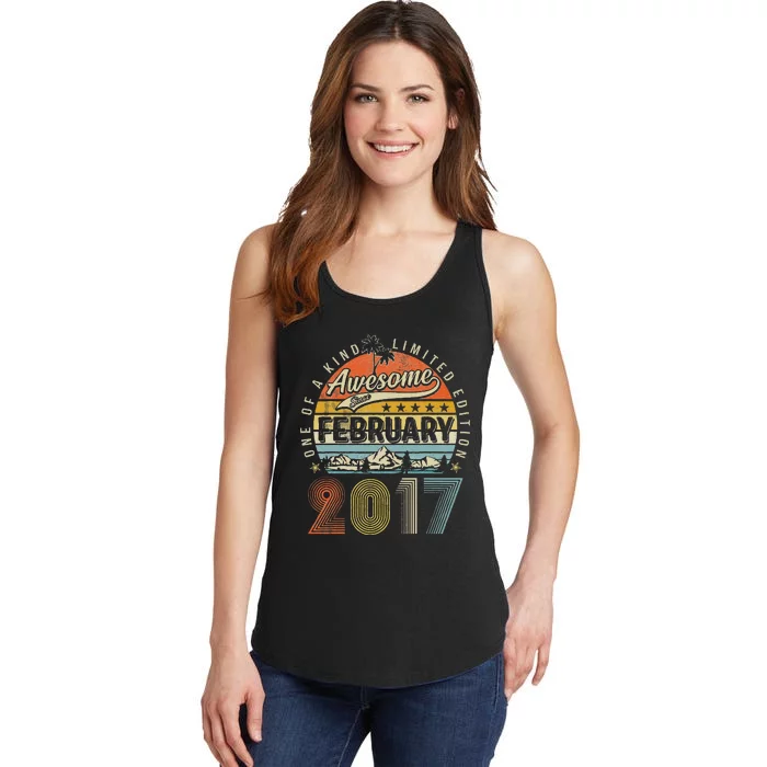 6th Birthday Gift Awesome Since February 2017 6 Year Old Ladies Essential Tank