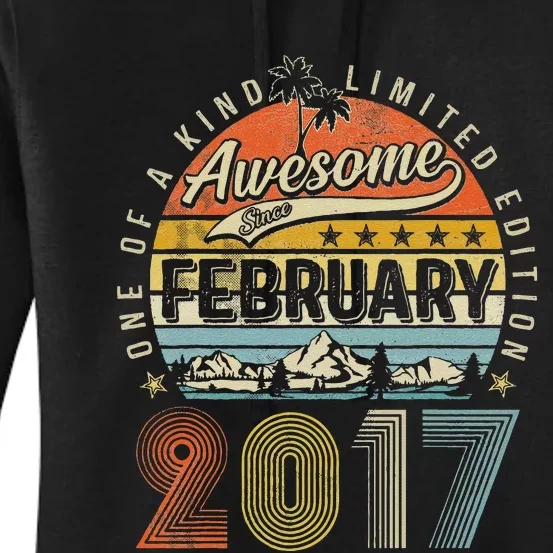 6th Birthday Gift Awesome Since February 2017 6 Year Old Women's Pullover Hoodie