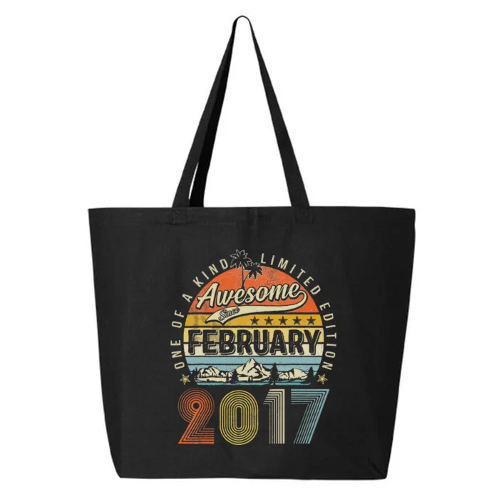 6th Birthday Gift Awesome Since February 2017 6 Year Old 25L Jumbo Tote