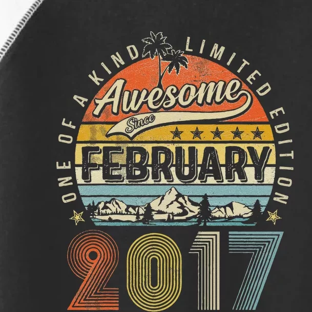 6th Birthday Gift Awesome Since February 2017 6 Year Old Toddler Fine Jersey T-Shirt