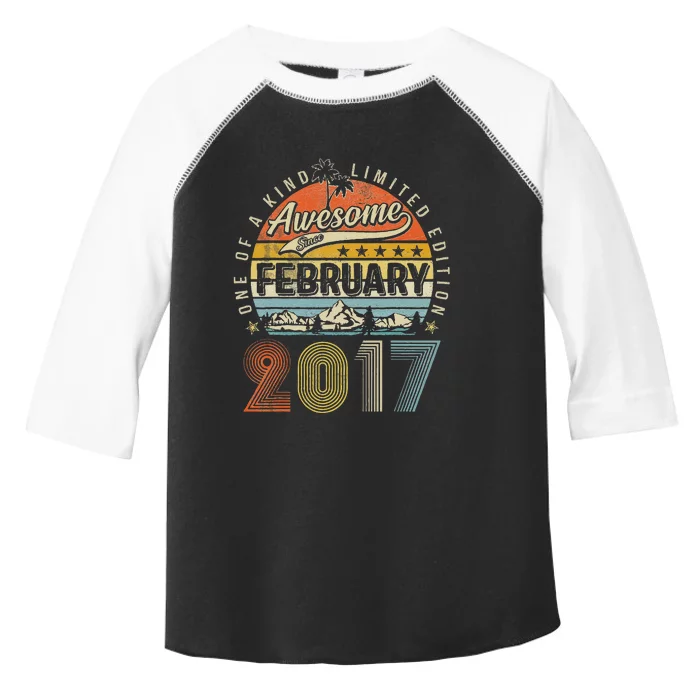 6th Birthday Gift Awesome Since February 2017 6 Year Old Toddler Fine Jersey T-Shirt