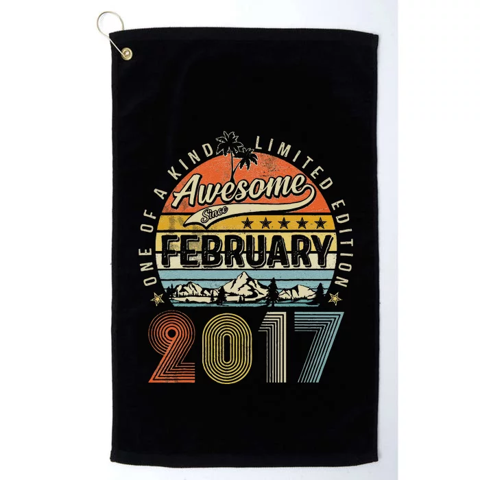 6th Birthday Gift Awesome Since February 2017 6 Year Old Platinum Collection Golf Towel