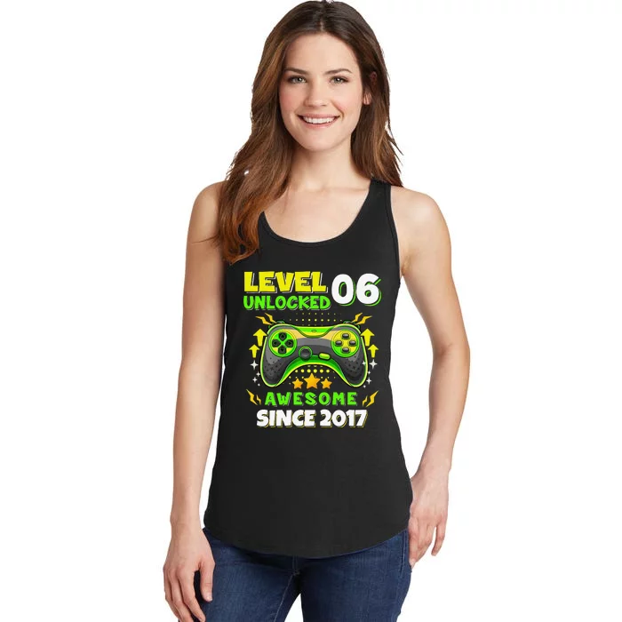 6th Birthday Gifts Level 6 Unlocked 6 Years Old Gamer Cute Ladies Essential Tank