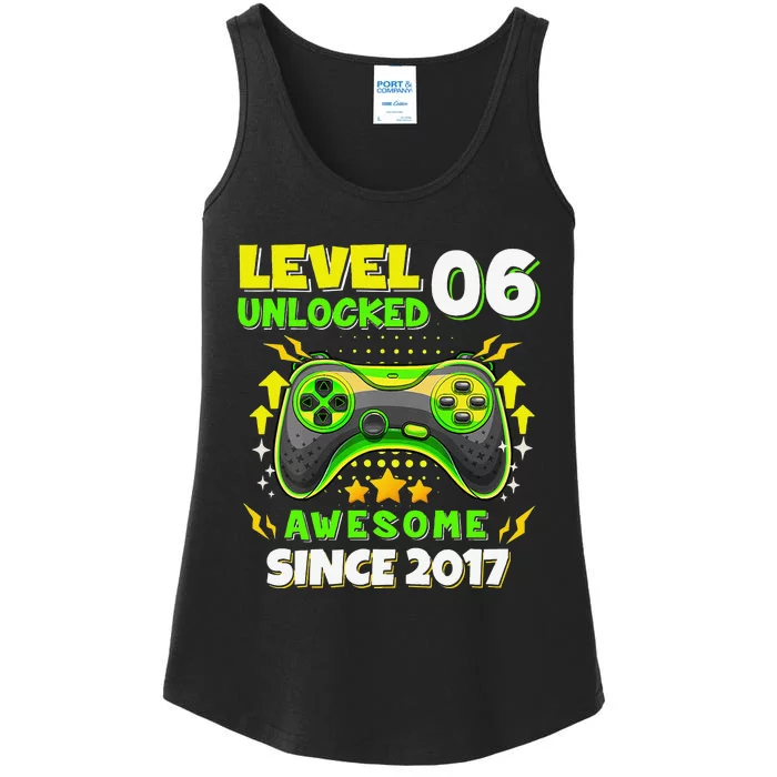 6th Birthday Gifts Level 6 Unlocked 6 Years Old Gamer Cute Ladies Essential Tank