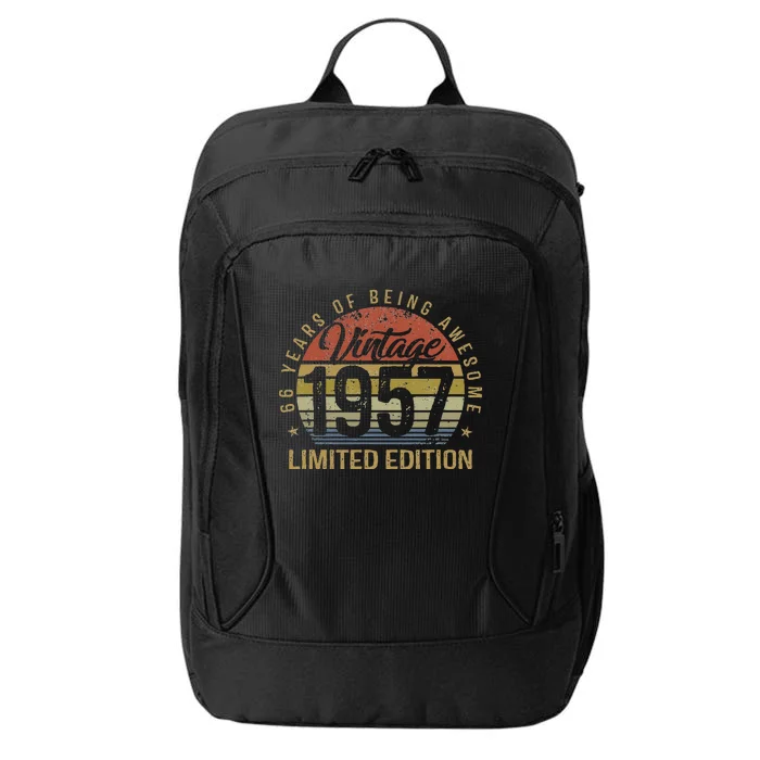 66th Birthday Gift 66 Years Old Vintage 1957 Limited Edition City Backpack