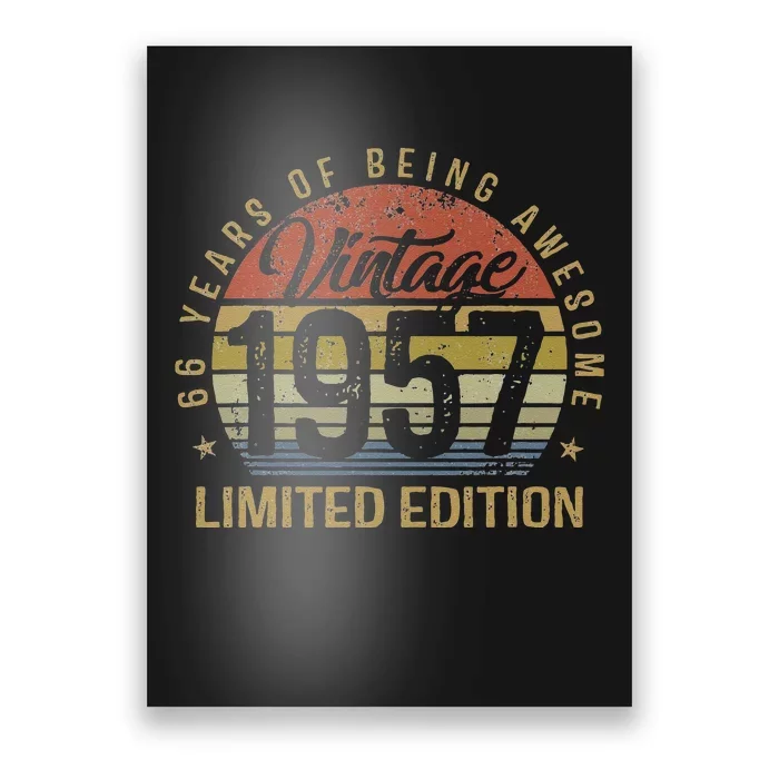 66th Birthday Gift 66 Years Old Vintage 1957 Limited Edition Poster ...