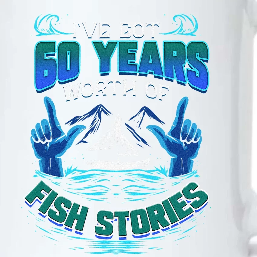 60th Birthday Gift For Fisherman Fishing Stories Fish Black Color Changing Mug