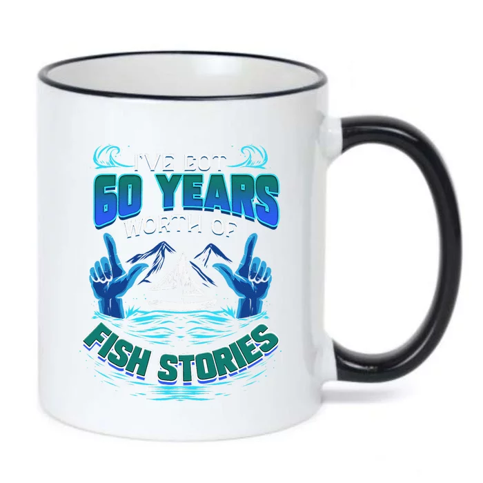 60th Birthday Gift For Fisherman Fishing Stories Fish Black Color Changing Mug