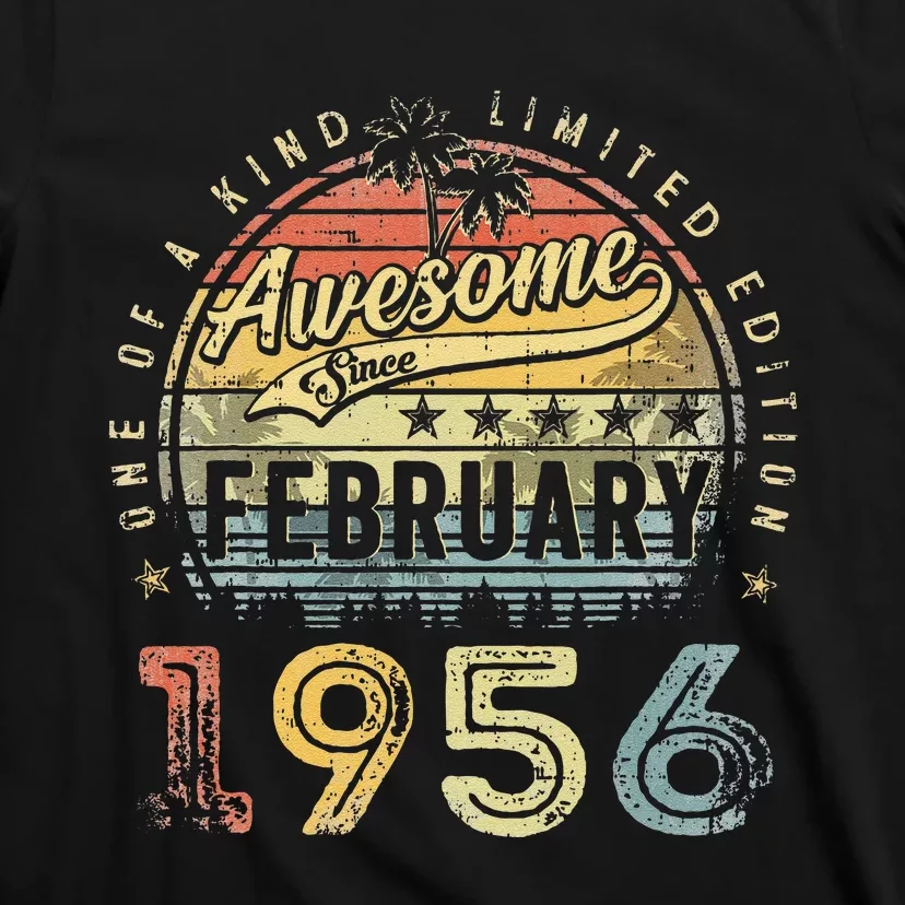 67th Birthday Gift Awesome Since February 1956 67 Year Old T-Shirt