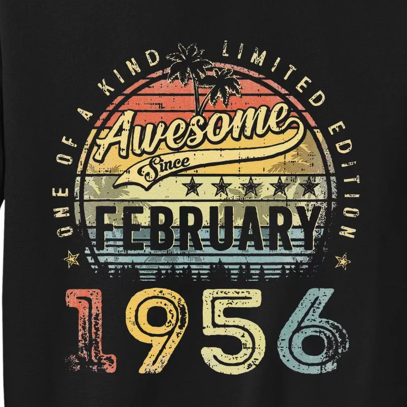 67th Birthday Gift Awesome Since February 1956 67 Year Old Tall Sweatshirt