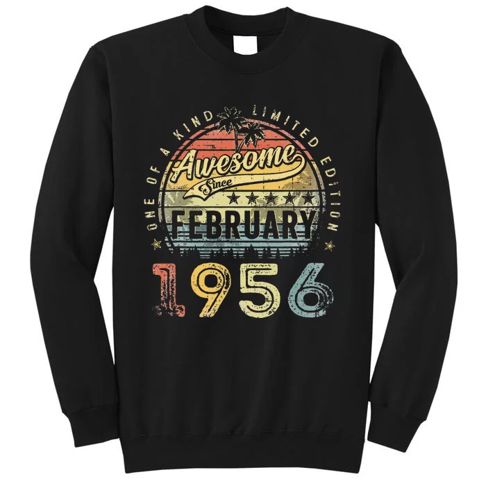 67th Birthday Gift Awesome Since February 1956 67 Year Old Tall Sweatshirt