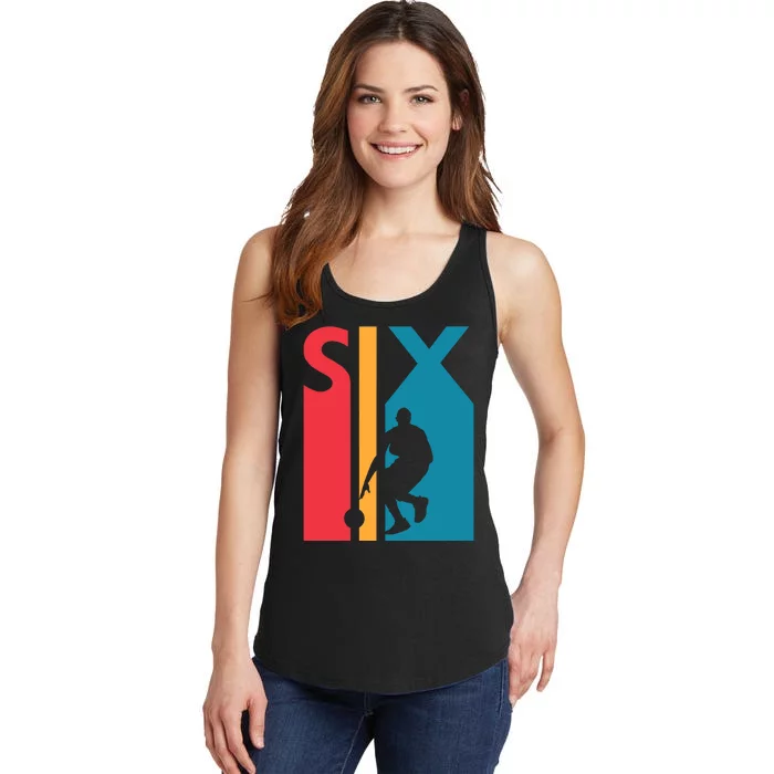 6th Birthday Gift Six Vintage Basketball 6 Year Old Ladies Essential Tank