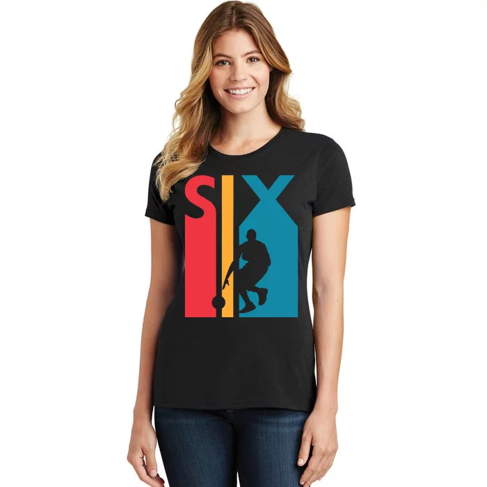 6th Birthday Gift Six Vintage Basketball 6 Year Old Women's T-Shirt