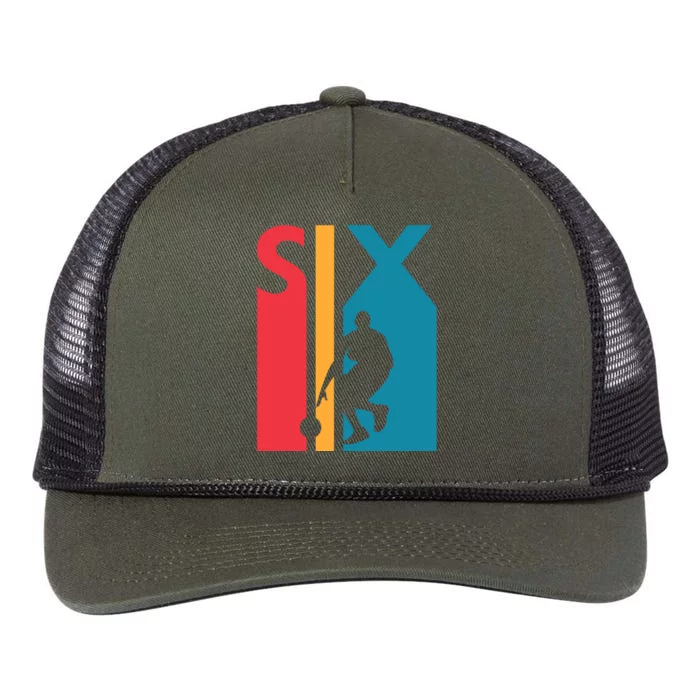 6th Birthday Gift Six Vintage Basketball 6 Year Old Retro Rope Trucker Hat Cap