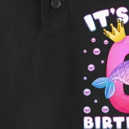 6th Birthday Girl Mermaid Fin Number 6 Dry Zone Grid Performance Polo