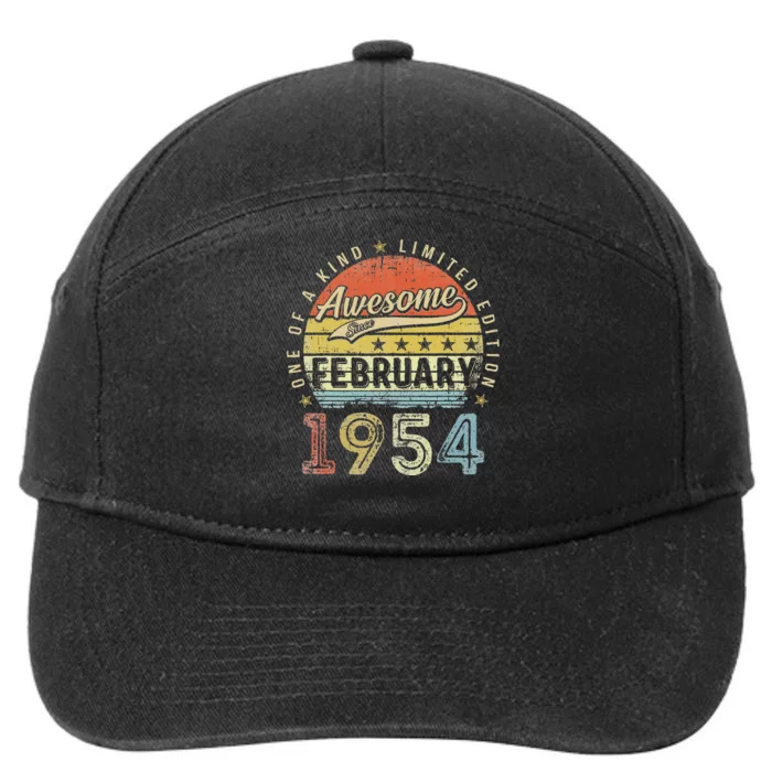 69th Birthday Gift Awesome Since February 1954 69 Year Old 7-Panel Snapback Hat