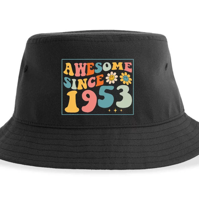 69th Birthday Gifts Awesome Since 1953 69 Years Old Groovy Sustainable Bucket Hat