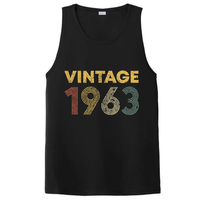 60th Birthday Gift Vintage 1963  Wo 60 Years Old Performance Tank