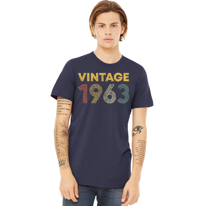 60th Birthday Gift Vintage 1963  Wo 60 Years Old Premium T-Shirt