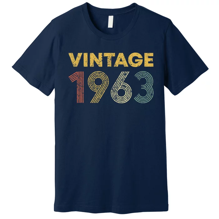 60th Birthday Gift Vintage 1963  Wo 60 Years Old Premium T-Shirt